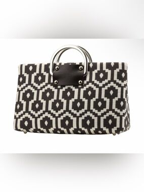 Add Libb Silver D's in Charcoal Geo- Black and White Purse